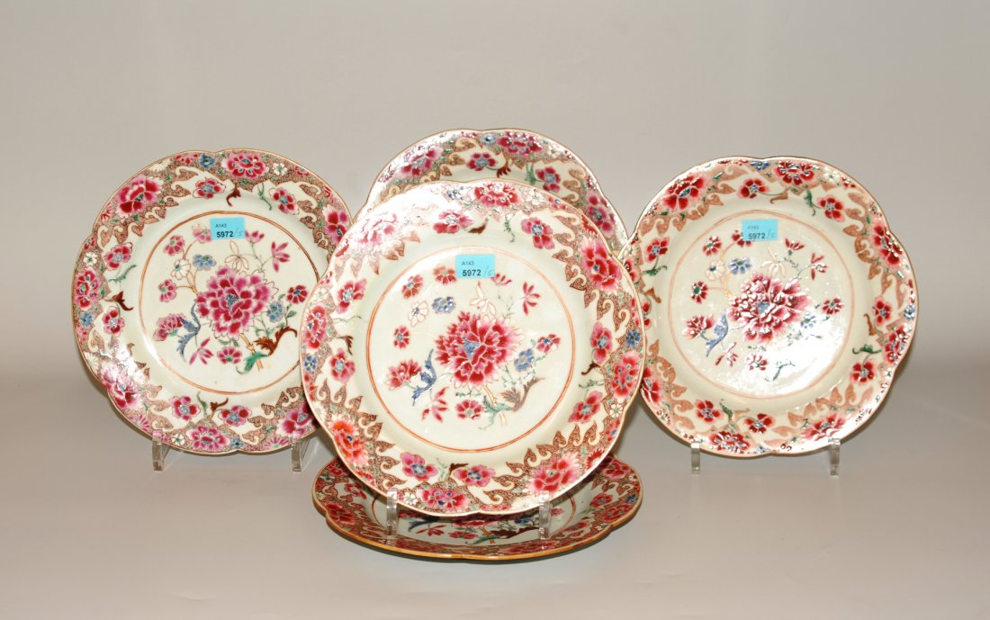 5 Teller China, 18.Jh. Porzellan. Compagnie des Indes. (1 of 1)