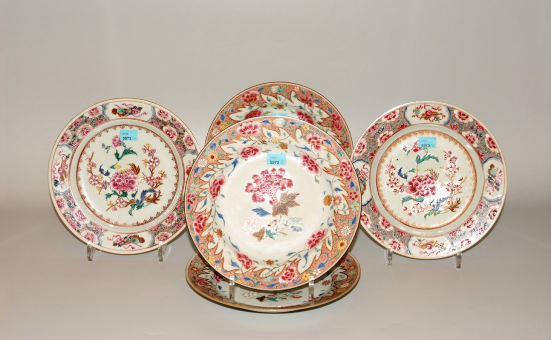 5 Teller China, um 1800. Porzellan. Rundform. Ein Set (1 of 1)