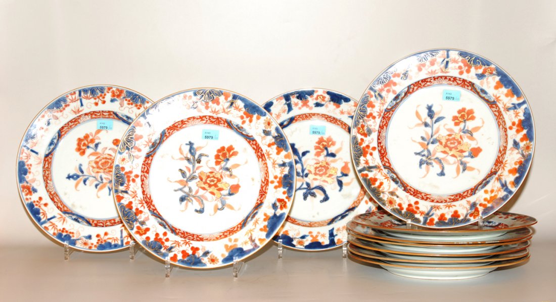 10 Teller China, 19.Jh. Porzellan. Imari-Stil. (1 of 1)