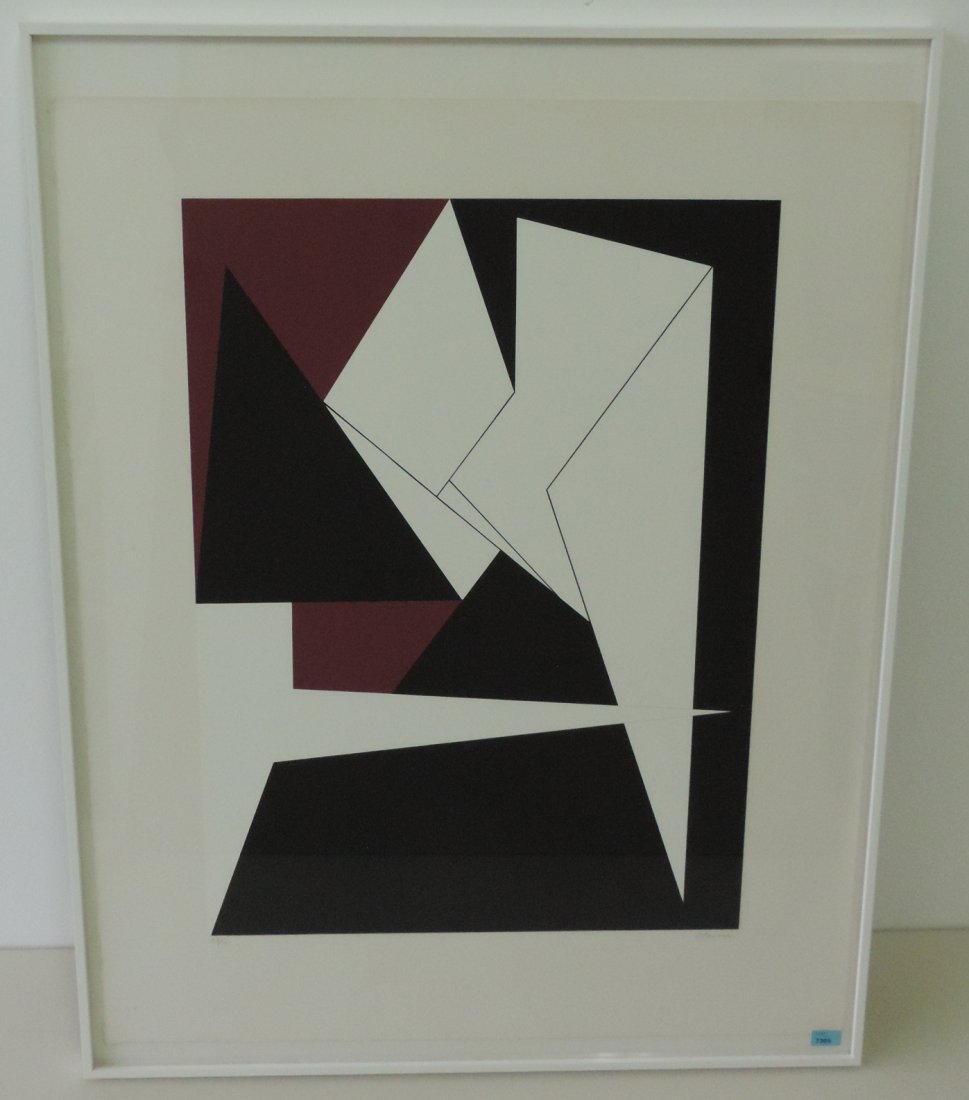 Claisse, Geneviève (Quiévy 1935) Alterne. 1965.: Claisse, Geneviève (Quiévy 1935) Alterne. 1965. Farbserigraphie. 23/100. Unten rechts signiert. Blattgrösse 75x60 cm. Gerahmt.