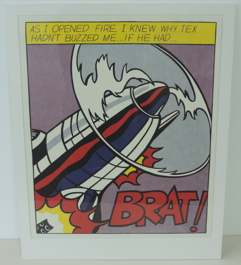 Lichtenstein, Roy (New York 1923–1997 New York) "As I: Lichtenstein, Roy (New York 1923–1997 New York) "As I opened fire...". Farboffset. Unten rechts im Druck bezeichnet: "©S.M.A.". Verso bezeichnet: "... Stedelijk Museum Amsterdam ... printed in neth