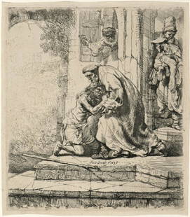 Rembrandt Harmenszoon van Rijn: Rembrandt Harmenszoon van Rijn Dutch 1606–1669 The Prodigal Son Signed and dated "Rembrandt 1636" l.c. Etching 6 1/2 x 5 5/8 in. 16.5 x 14.3 cm This is believed to be a pre-Basan impression (late 17