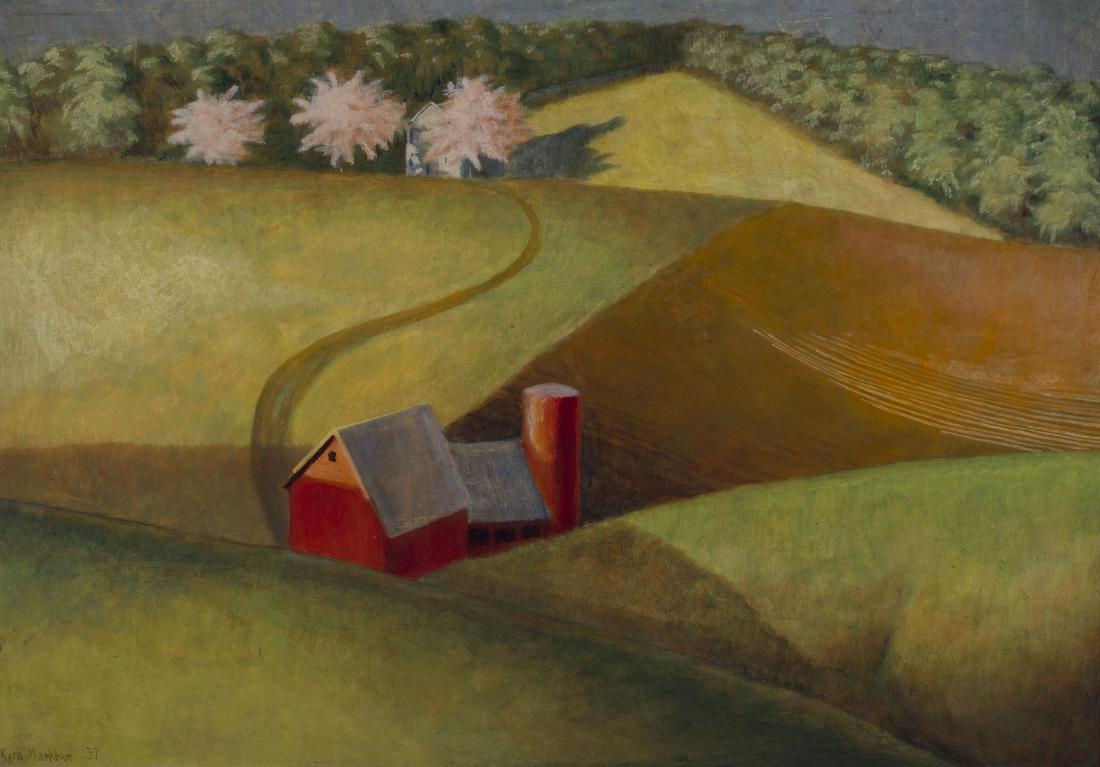 Kyra Markham: Kyra Markham Am. 1891–1967 New England Landscape, 1937 Signed and dated "Kyra Markham 37" l.l. Oil on board 19 x 27 1/2 in. 48.3 x 69.9 cm