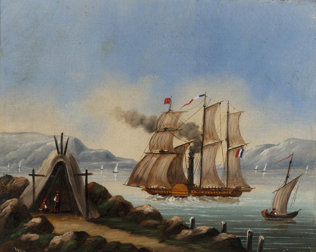 French School: French School Fr. 19th C. French Sentries Changing the Guard Oil on canvas 13 x 16 in. 33.0 x 40.6 cm Oil on canvas Wax lined, original tacking edges removed. buckling, stress cracks, inpainting in sm