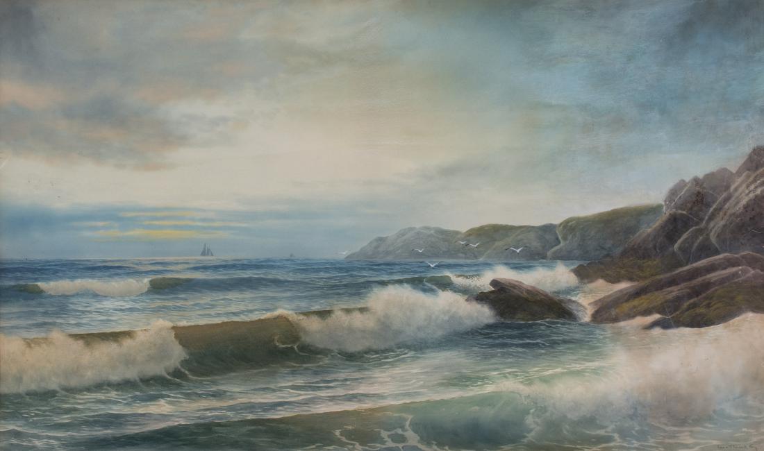 George Howell Gay: George Howell Gay Am. 1858–1931 Seascape Signed "Geo. Howell Gay" l.r. Watercolor 24 x 40 in. 61.0 x 101.6 cm
