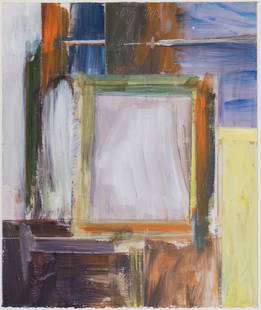 George Lloyd, Untitled #37: George Lloyd, Am. 1945, Untitled #37, Acrylic on Paper, 17.5" x 14" Sight, 24.25" x 21" Framed. 17" x 14"