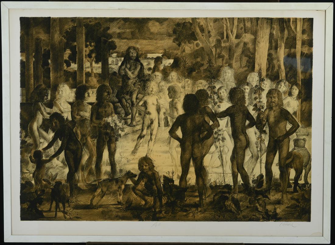 Thomas Cornell, "Bacchic Scene": Thomas Cornell, "Bacchic Scene", Print, 32.5" x 44.25" Framed