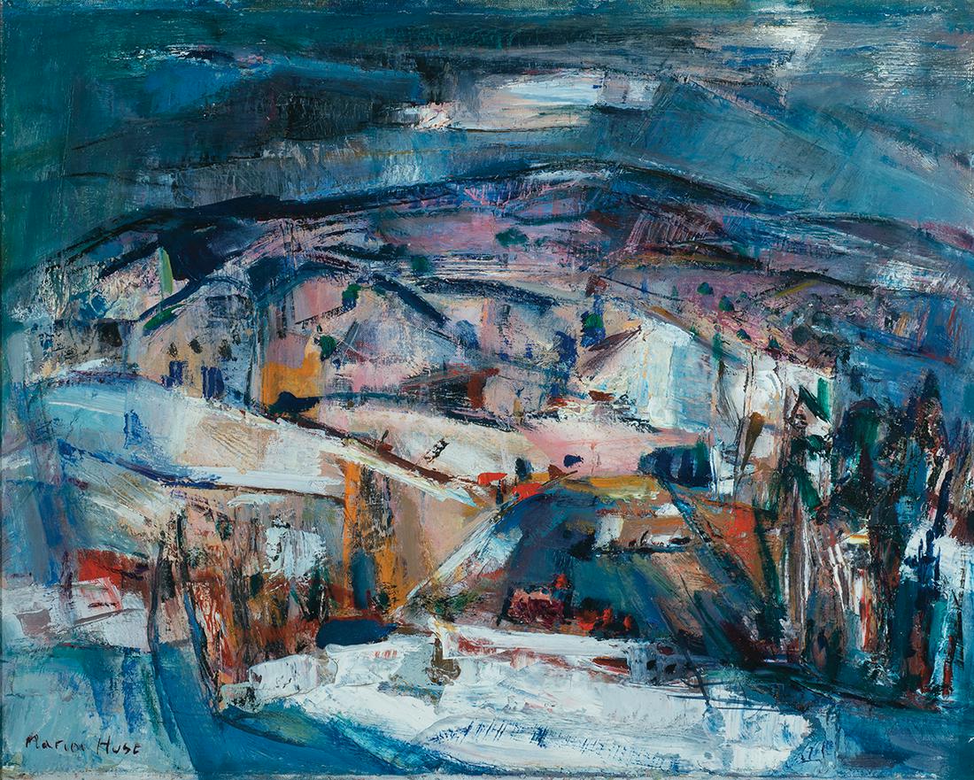 Marion Huse, "Winter in Vermont" 1954: Marion Huse Am. 1896-1967 "Winter in Vermont" 1954 Oil on canvas Signature l.l., title and date on verso 21" x 26 1/8" actual, 25" x 30.25" framed Private Collection Connecticut