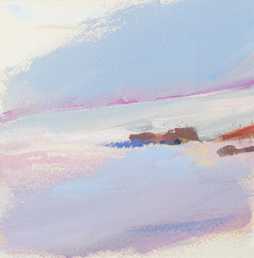 Connie Hayes (Am. 20th Century) - 1] "Peaks Island: Connie Hayes Am. 20th Century Group Lot: 1] "Peaks Island Shallows" 1981 2] "Shore Stratus" 1981 Gouache on paper, framed under glass 1] Signed l.r., titled l.c., dated l.l. 2] signed l.r., titled l.c