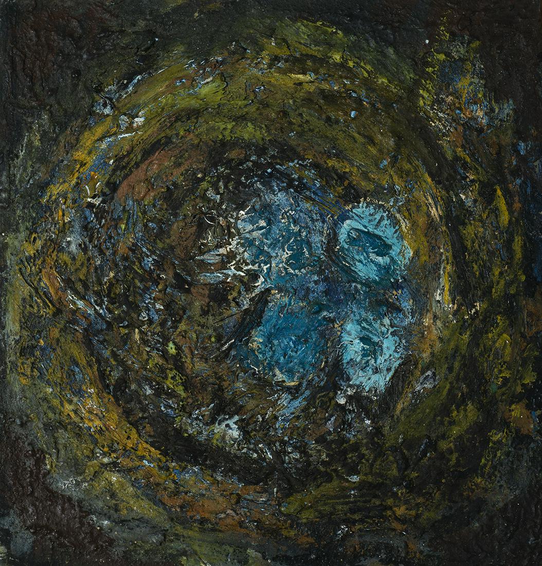 Gandy Brodie (Am. 1924-1975) - Nest, c. 1966 -: Gandy BrodieAm. 1924-1975Nest, c. 1966Oil on board10" x 9.5" actual, 11" x 11.75" framedProvenance: Private Collection New York City