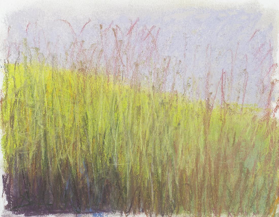 Wolf Kahn (Am. 1927-2020) - Green Grass, Purple: Wolf KahnAm. 1927-2020Green Grass, Purple SkyPastel on paper, framed under glassSigned l.r. 8 1/2" x 11" sight, 14 1/2" x 17 1/4" framedProvenance: Private Collection New York City