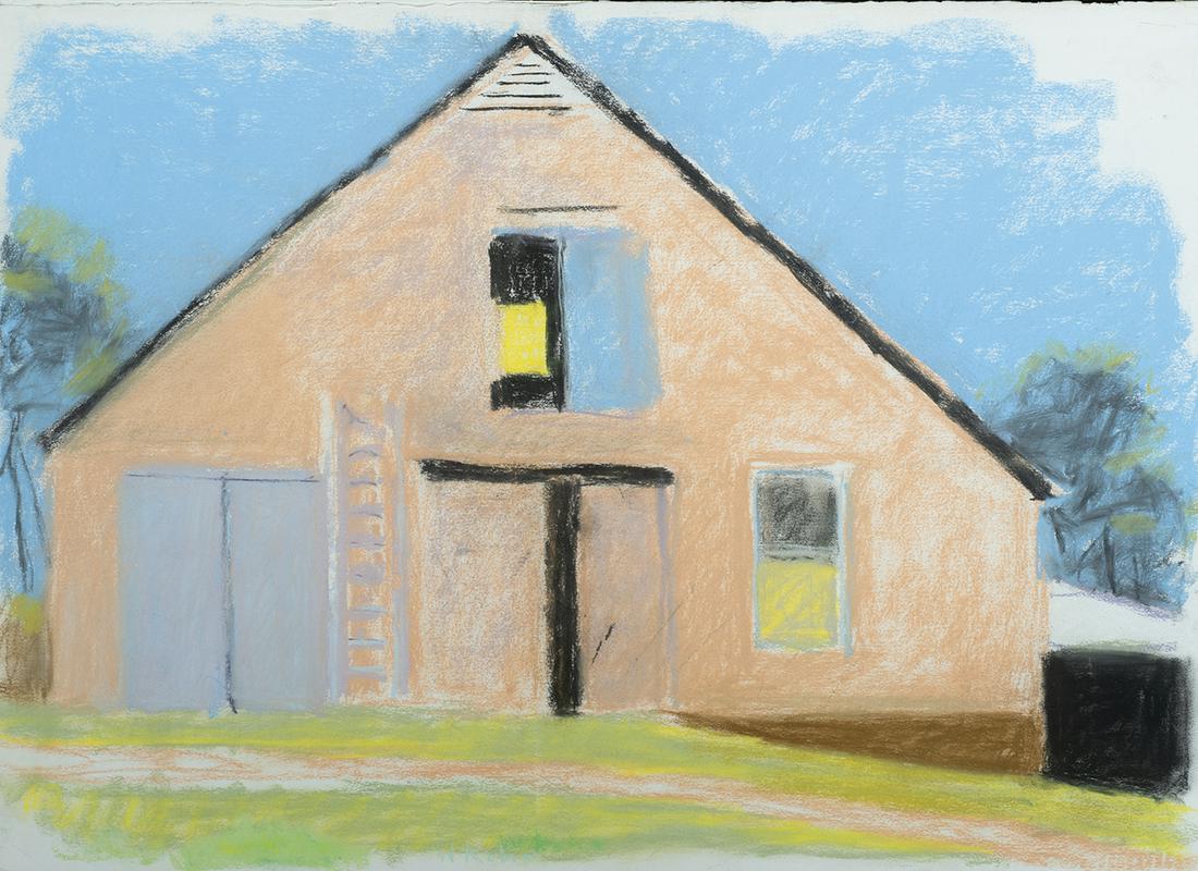 Wolf Kahn, Frontal Barn, Pastel on paper: Wolf Kahn (Am. 1927-2020) Frontal Barn Pastel on paper, framed Signed l.c. 23 7/8" x 33 3/8" Actual 29 3/16" x 38 3/4" framed Provenance: Acquired directly from artist to Private Collection New York C