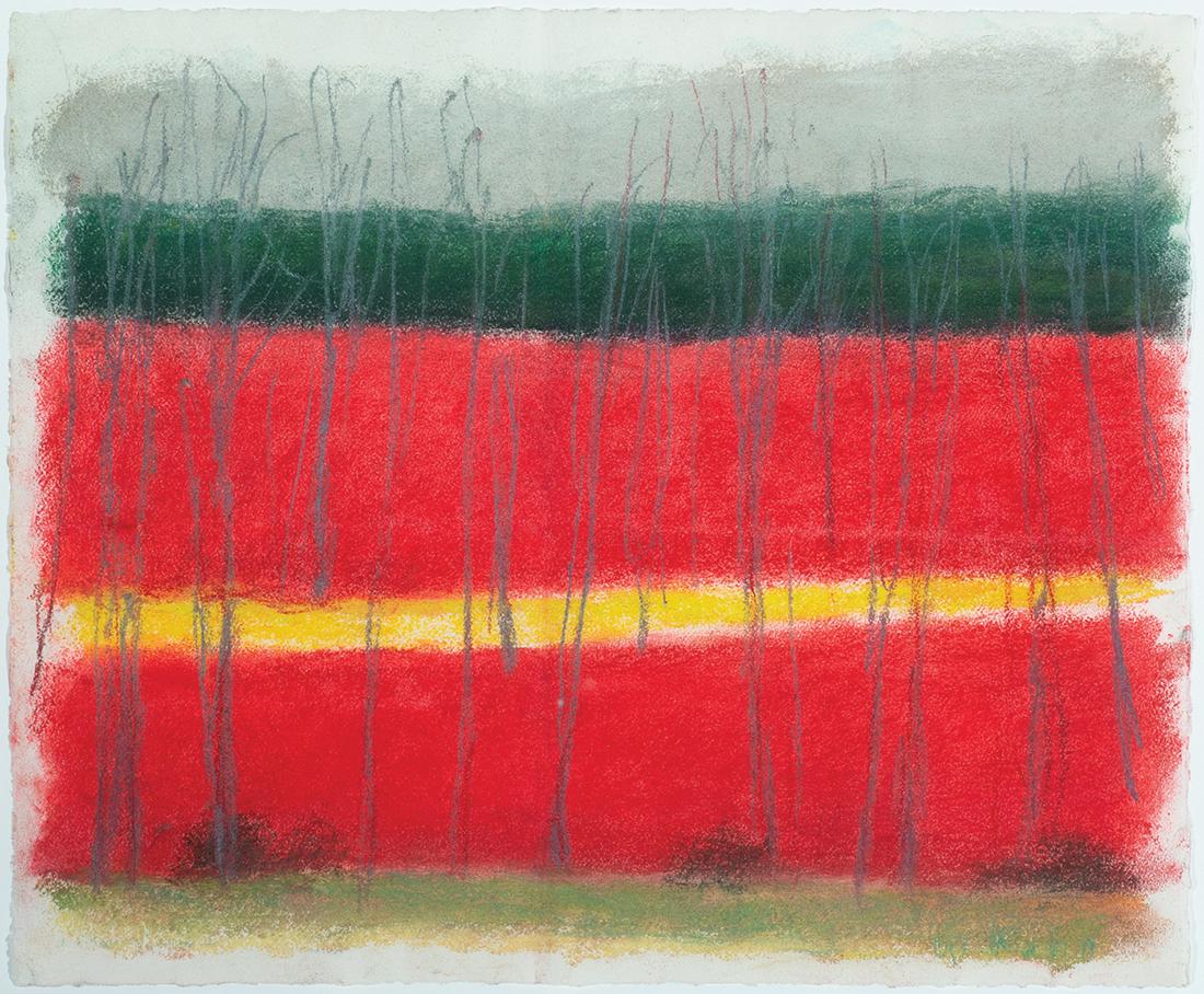 Wolf Kahn, Red, Green, Yellow, Pastel on Paper: Wolf Kahn (Am. 1927-2020) Red, Green, Yellow Pastel on paper, framed under glass 17 1/4" x 21" actual, 25 1/2" x 33 1/2" framed Provenance: Acquired directly from artist to Private Collection New York