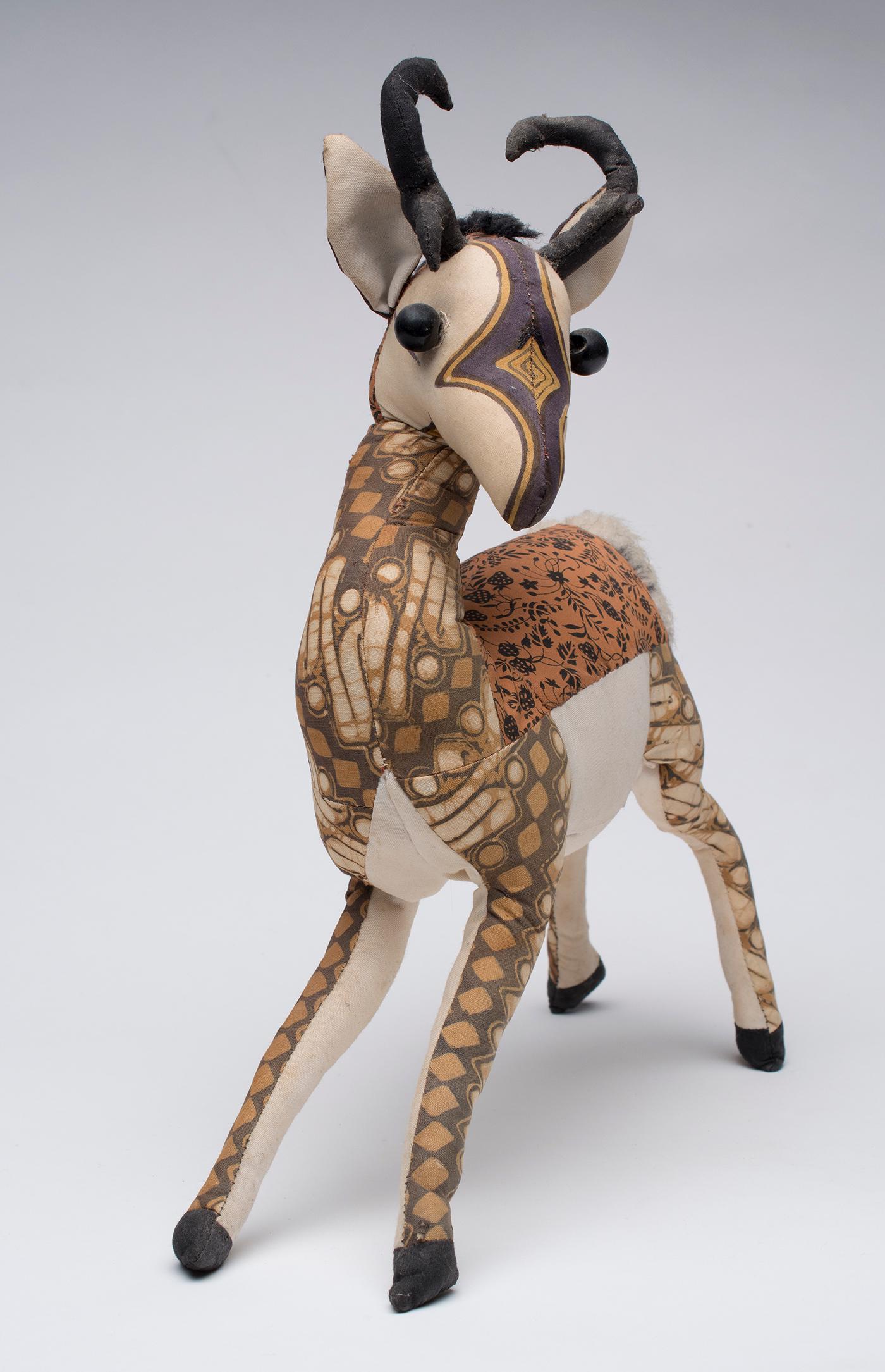 Dahlov Ipcar, Gazelle, 1977, Soft sculpture (1 of 3)