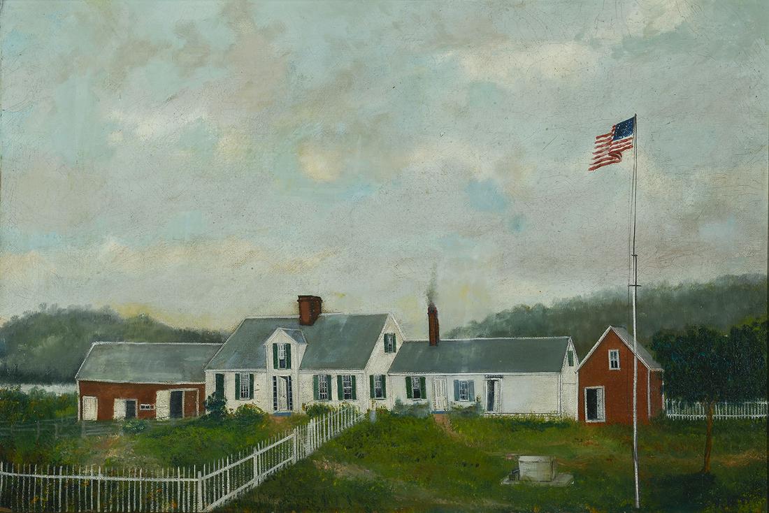 Jonathan D. Poor (Am. 1807-1845), House with Flag... (1 of 3)