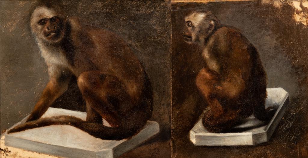 Attr. to Rosa Bonheur, Study of Monkeys, Oil on paper (1 of 4)