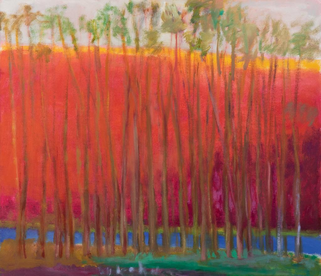 Wolf Kahn, Blue Runs Through It, 2004, Oil on linen,: Wolf Kahn Am. 1927-2020 Blue Runs Through It, 2004 Oil on linen, framed Signed l.c., titled and dated on Thomas Segal Gallery label attached to verso, inscribed "Tuveson Studio 2012" on frame verso by