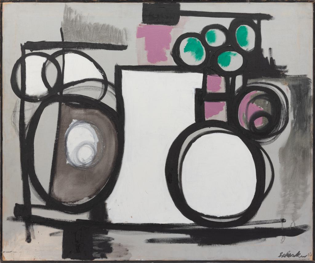 Louis Schanker, White, Grey, and Black Abstract, 1951, (1 of 4)