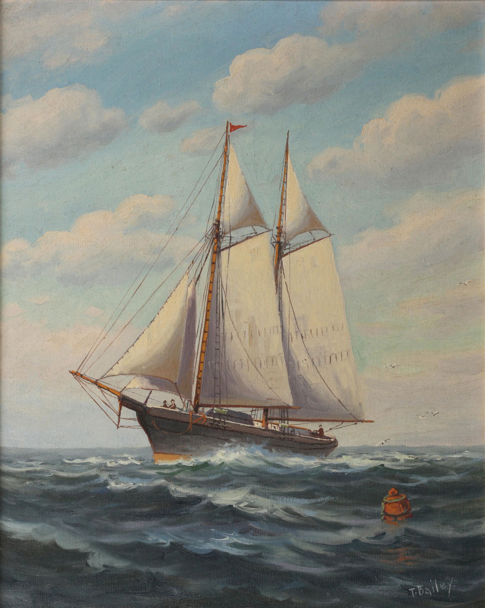 19th/20th Century European School, "The Schooner Abbot (1 of 5)
