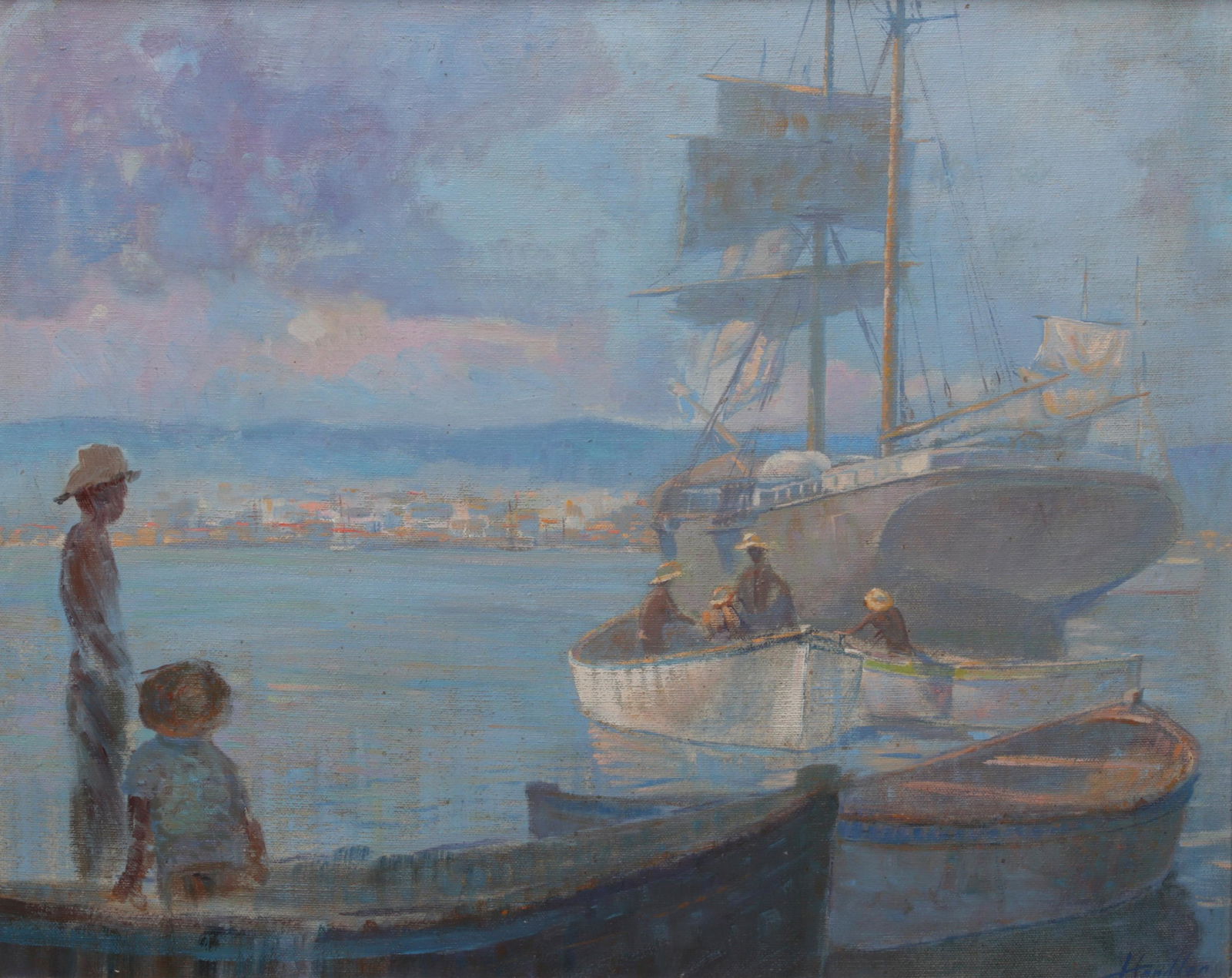 Frank Handlen, Am. b. 1916, Caribbean Scene (1 of 4)