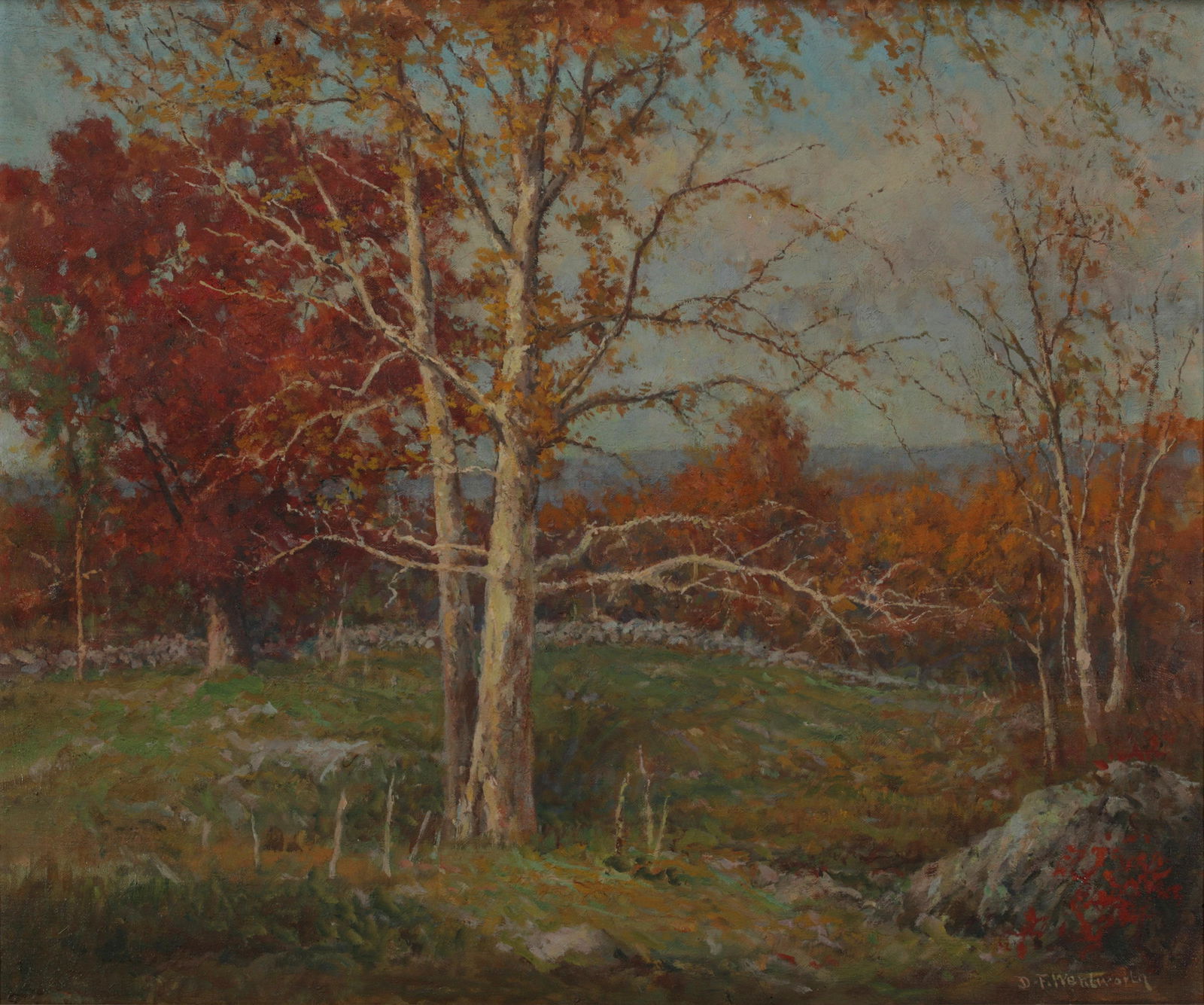 Daniel Wentworth, Am. 1850-1934, Autumn View with (1 of 4)