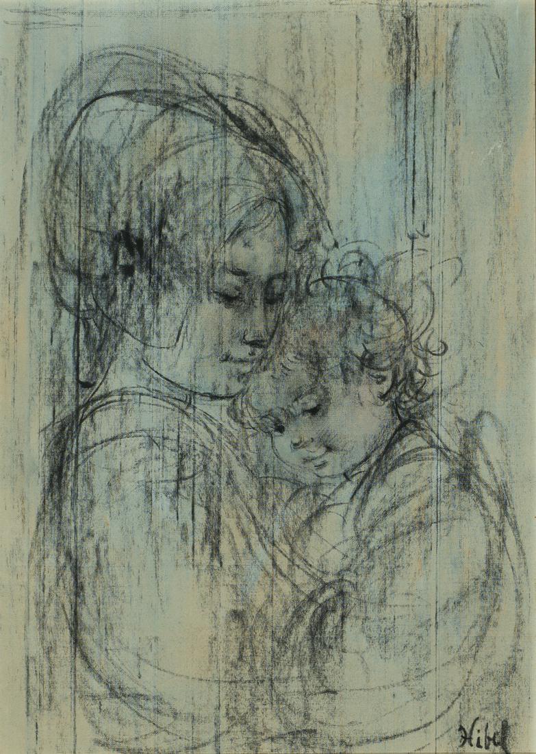 Edna Hibel, Am. 1917-2015, "Madonna and Child" (1 of 4)