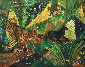 Dahlov Ipcar, Am. 1917-2017, "Brazilian Jungle" 1974,