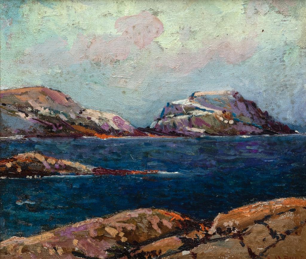 Edward A. Page, Am. 1850-1928, Rocky Coast, Oil on (1 of 4)