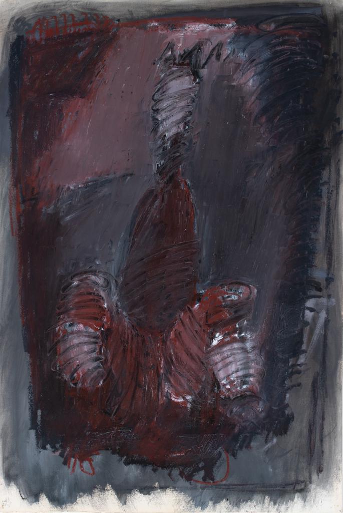 Robert Dash, Am. 1931-2013, Untitled Abstract, 1991,: Robert Dash (Am. 1931-2013) Untitled Abstract, 1991 Acrylic on paper, framed under glass Signed and dated u.l. and l.c., signed verso 47 1/2" x 31 1/2" actual, 53 3/8" x 37 1/2" framed Provenance: Co