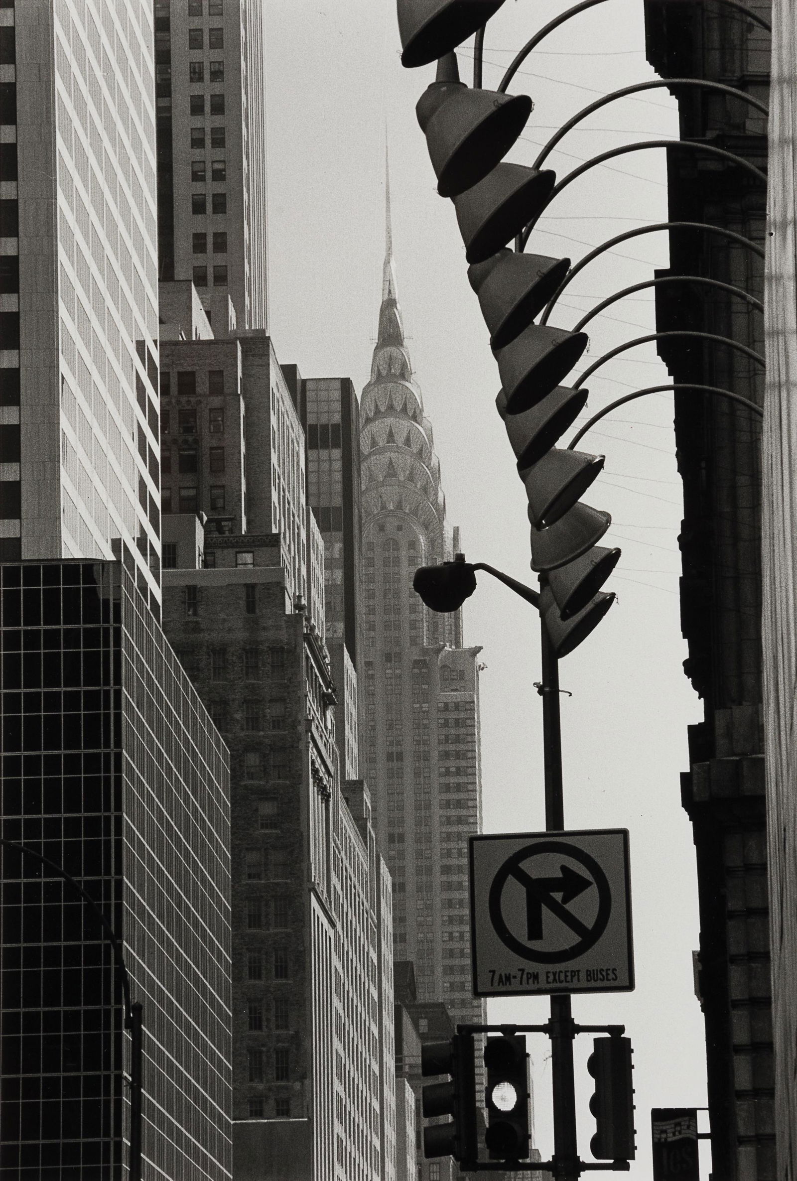 Louis Stettner, Am. 1922-2016, Chrysler Building from Times Square, New York, 1987, Gelatin silver: Louis Stettner (Am. 1922-2016) Chrysler Building from Times Square, New York, 1987 Gelatin silver print, framed under glass Signed, titled and dated sheet verso 12 1/4" x 8 1/4" sight, 20 1/4" x 16 1/