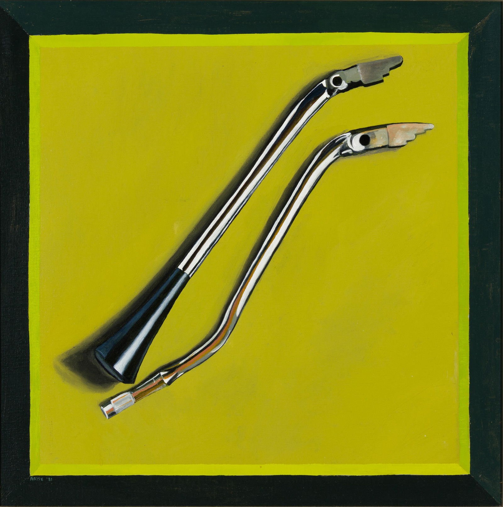 Aris Koutroulis, Greek 1938-2013, Auto Gears, 1981, Oil on canvas, framed. (1 of 4)