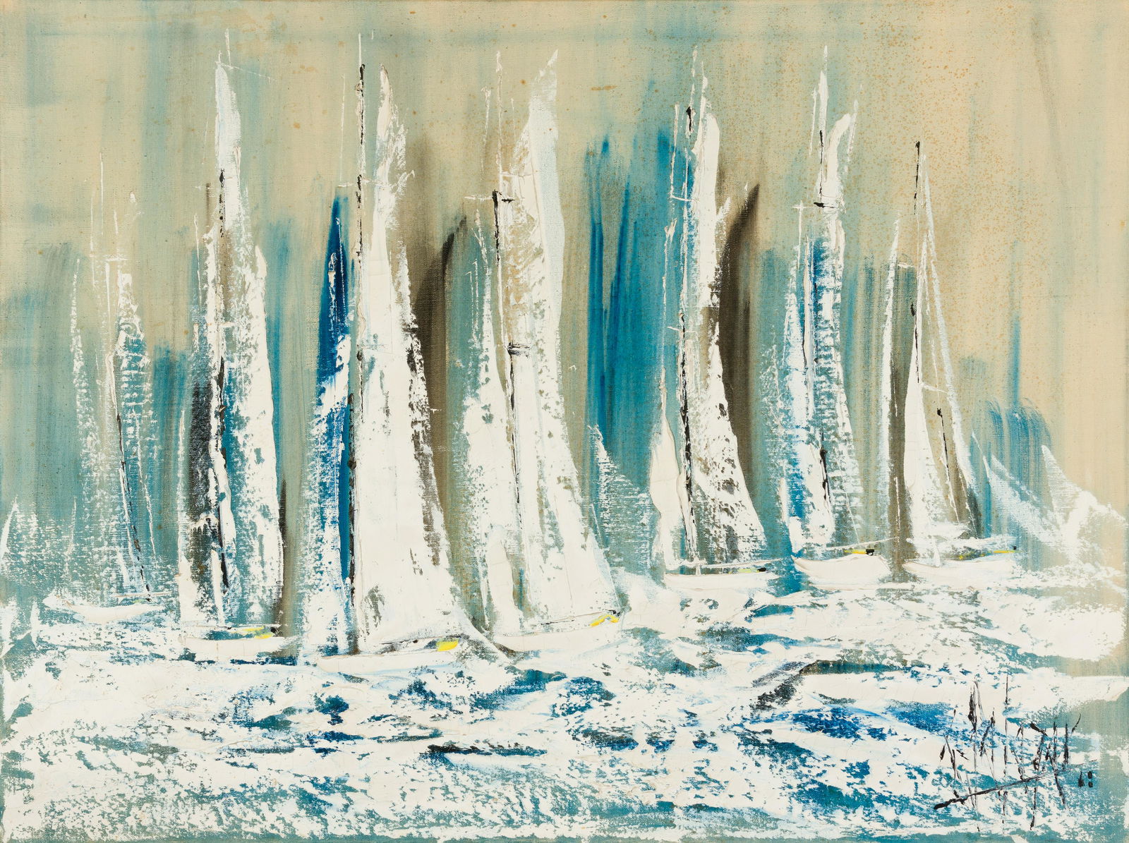 Alfredo Garcia Salazar, Mexican 20th Century, "Velevos" 1968, Oil on canvas, framed. (1 of 5)