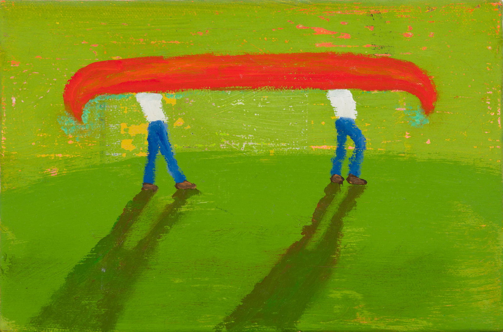 Katherine Bradford (Am. b. 1942), "Canoe Carry" 2007, Oil on canvas, unframed (1 of 4)