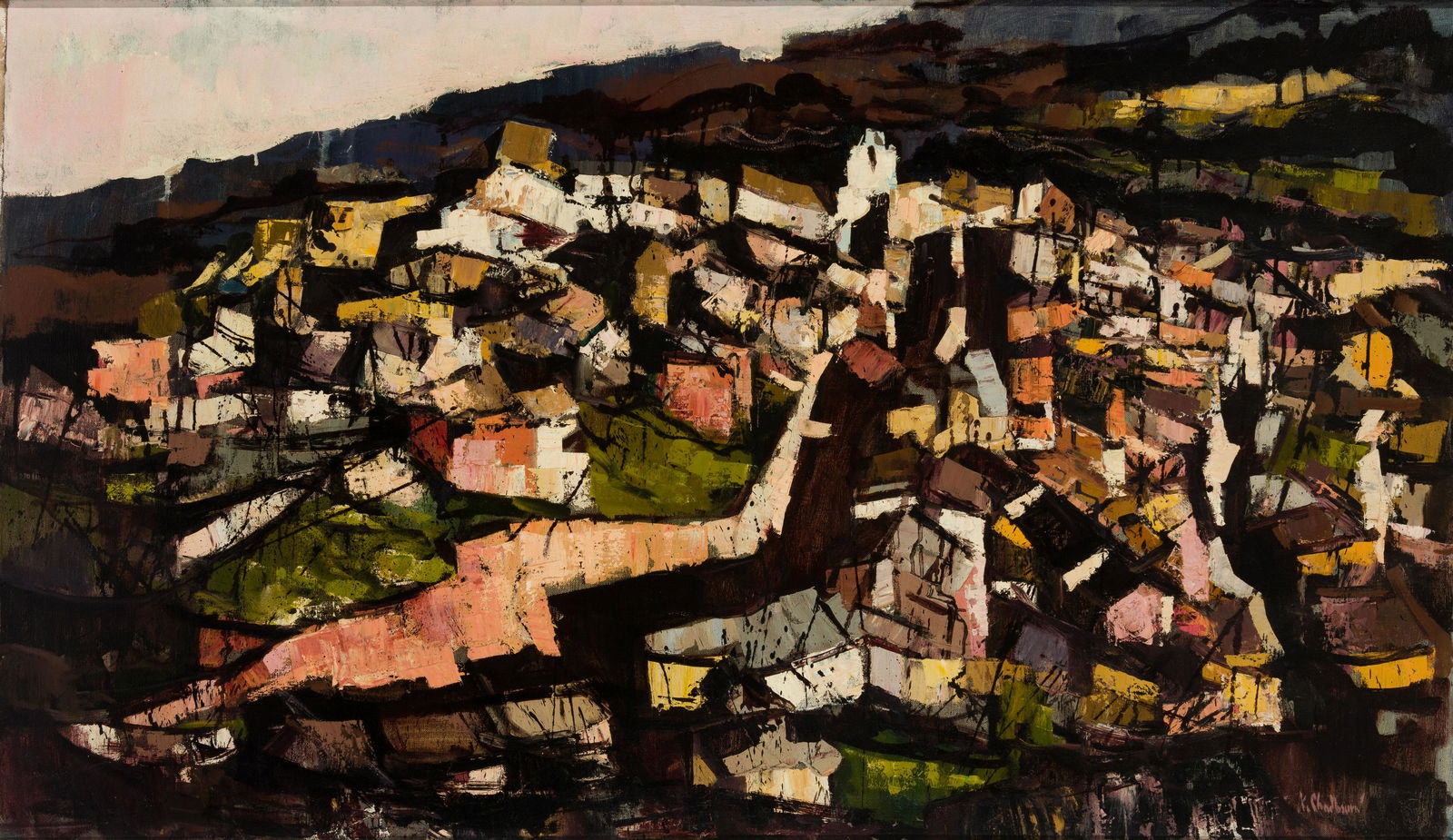 Alfred Chadbourn (Am. 1921-1998), Roussillon, France, 1977, Oil on canvas, framed (1 of 5)