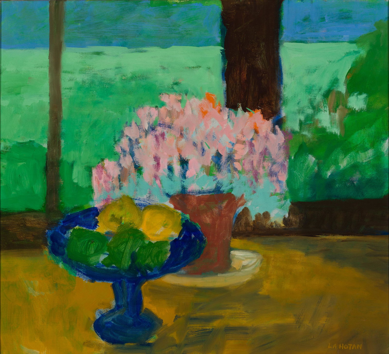 Robert Lahotan (Am. 1927-2002), Still Life with Oxalis, Oil on canvas, framed (1 of 8)