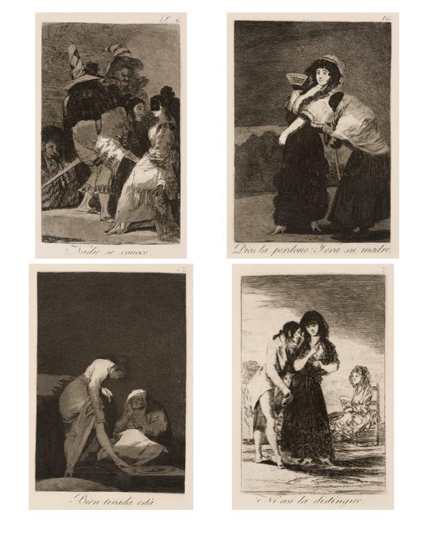 Francisco Goya (Spanish 1746-1828), Five Pieces, Etching on paper, matted (1 of 16)