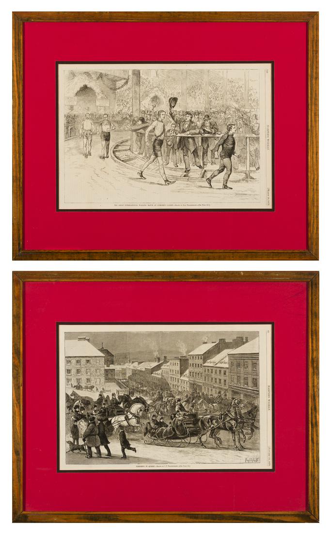 19th Century American School, Two Newspaper Illustrations, Newspaper illustrations, framed under (1 of 7)