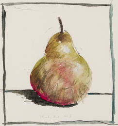 Robert Kulicke (Am. 1924-2007), Pear, 1963, Watercolor on paper, framed under glass