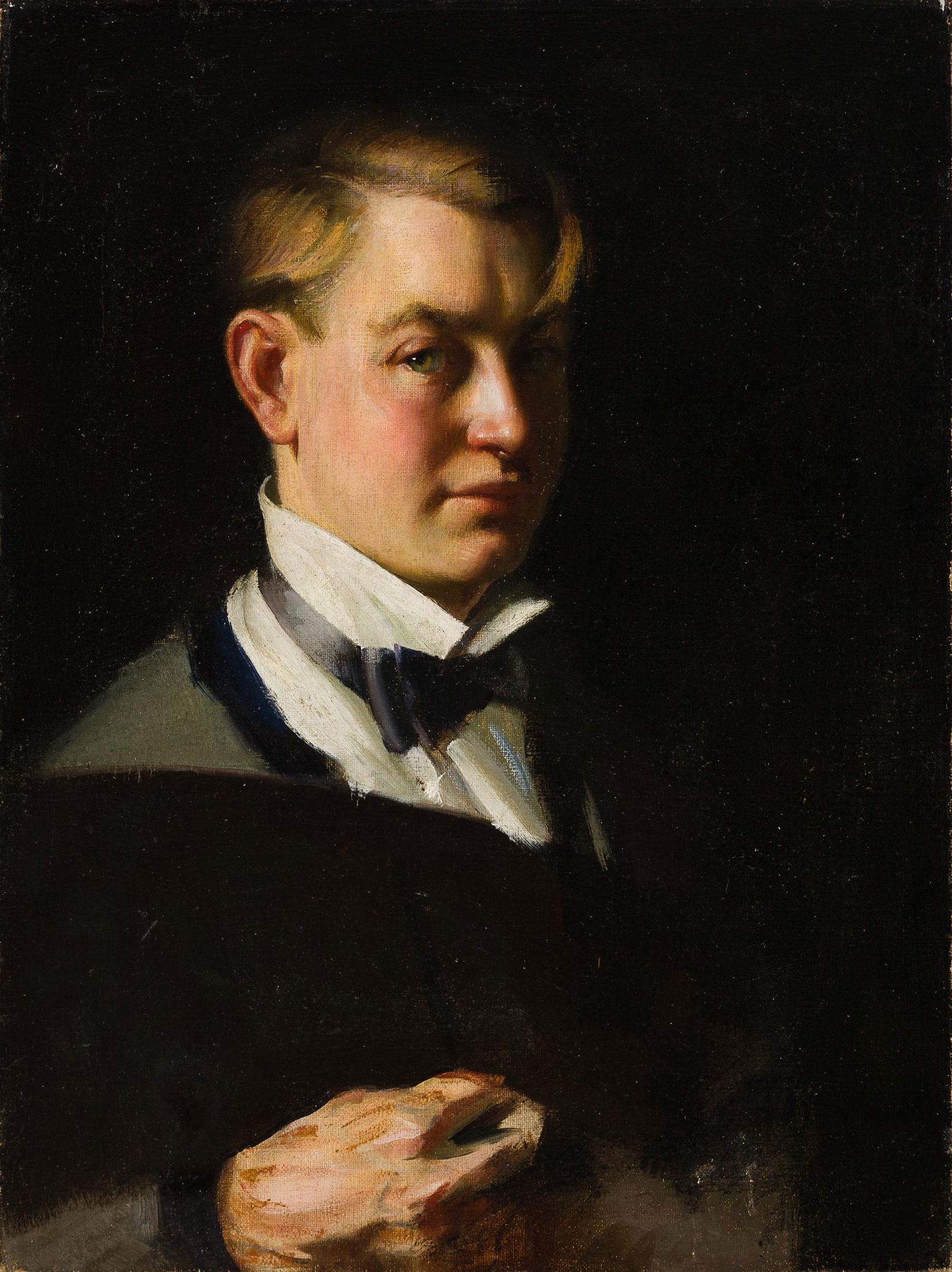 20th Century American School, Portrait of a Young Artist, Oil on canvas, unframed (1 of 3)