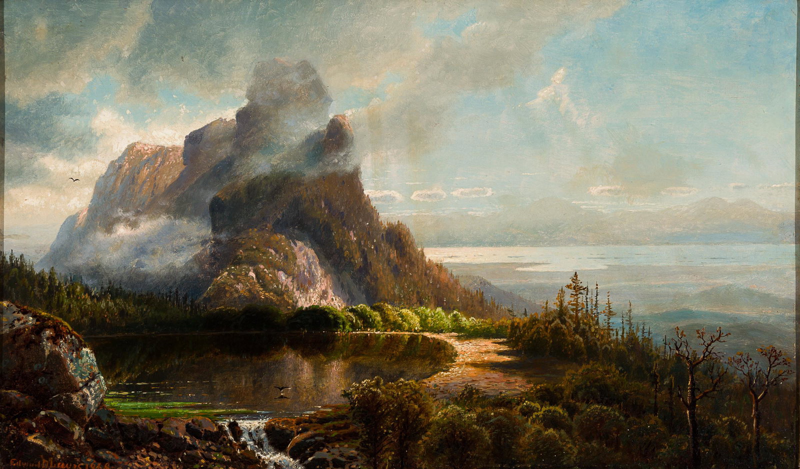 Edmund Darch Lewis (Am. 1835-1910), A Lake in the Clouds Mt. Mansfield, 1868, Oil on canvas, framed (1 of 5)