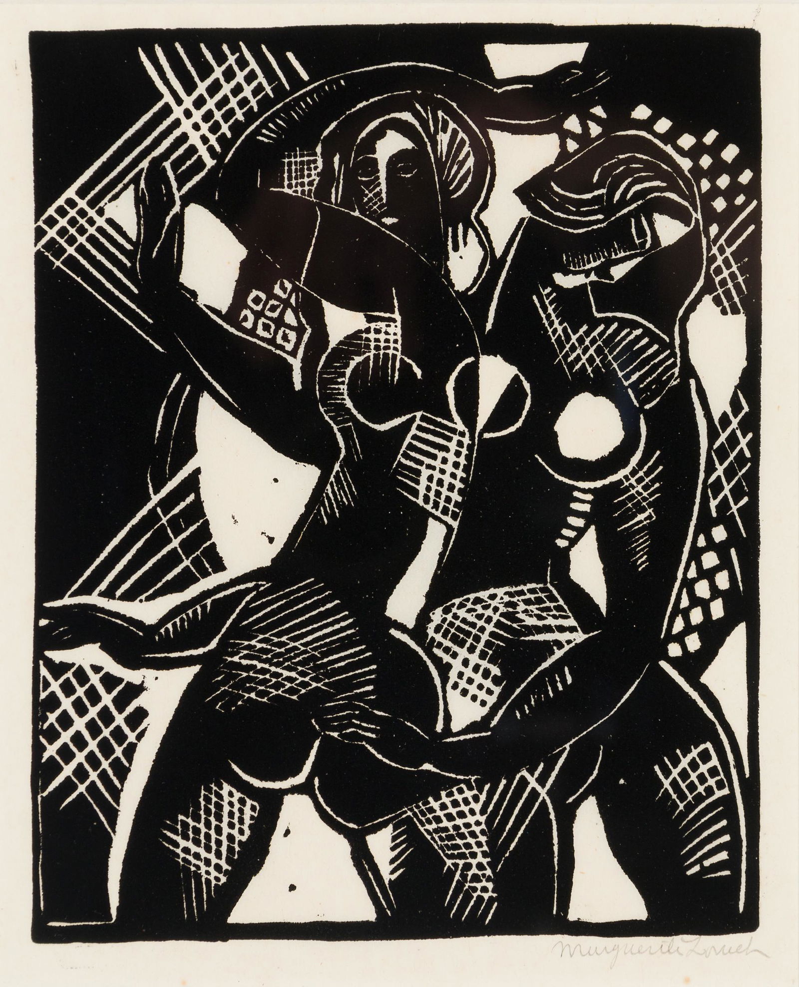 Marguerite Zorach (Am. 1887-1968), The Dancers, Woodblock print, framed under glass (1 of 4)