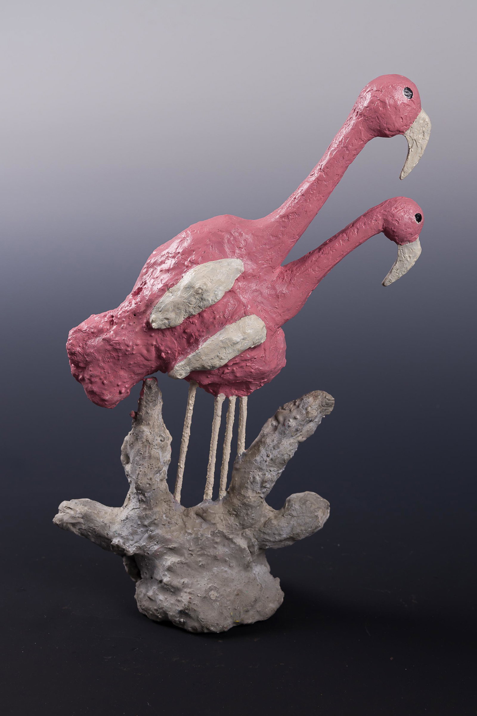 Amos Ferguson (Bahamian 1920-2009), Two Flamingos, Plaster, steel and enamel (1 of 4)