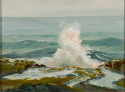 Melville Stark (Am. 1903-1987), Crashing Wave, Oil on board, framed