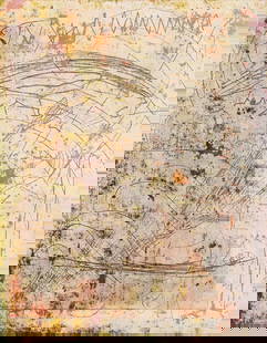 Greg Parker (Am. 21st Century), Step, 1992, Oil, acrylic, graphite and paper on panel, unframed: Greg Parker (Am. 21st Century) Step, 1992 Oil, acrylic, graphite and paper on panel, unframed Signed, dated and Cry of the Loon Gallery label verso 31 7/8" x 25" actual Private Collection Ke