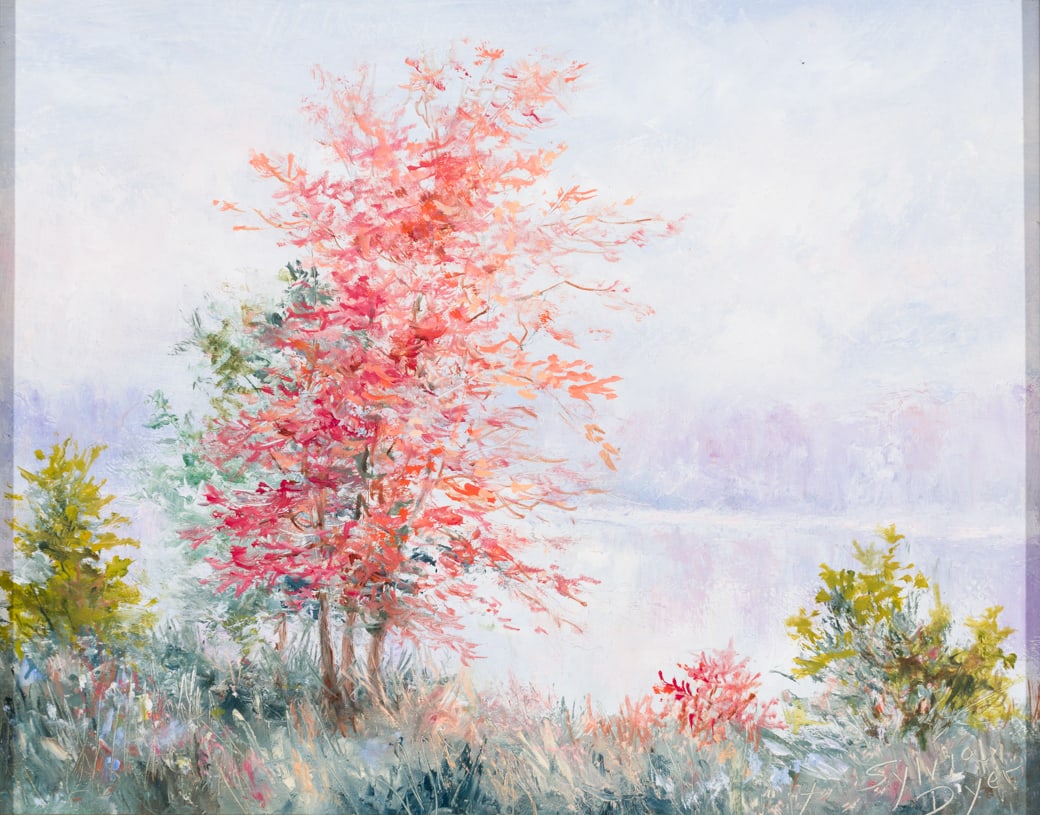 Sylvia Dyer (Am. 20th Century), "Along the Androscoggin", Acrylic on panel, framed (1 of 5)