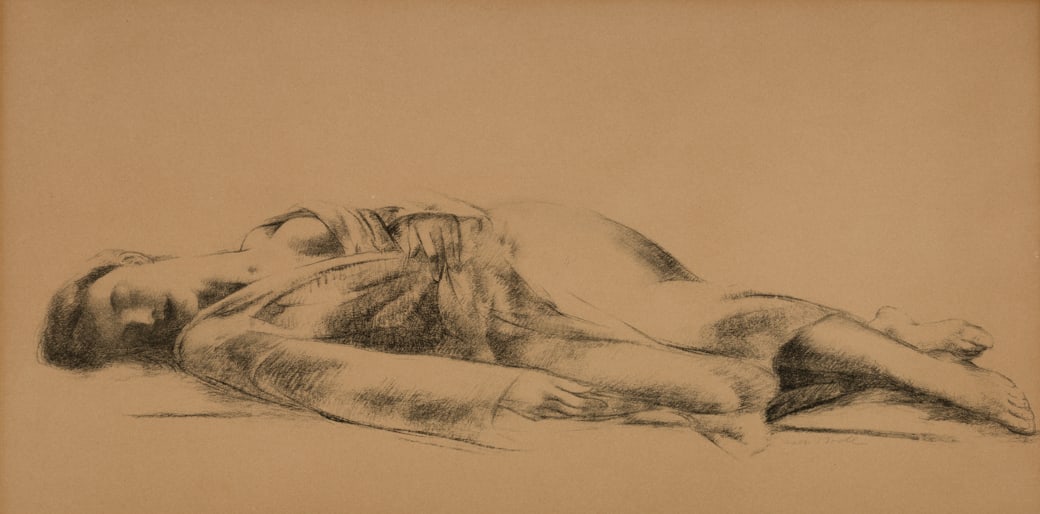 Leon Kroll (Am. 1884-1974), Reclining Woman, 1950, Lithograph, framed under glass (1 of 4)