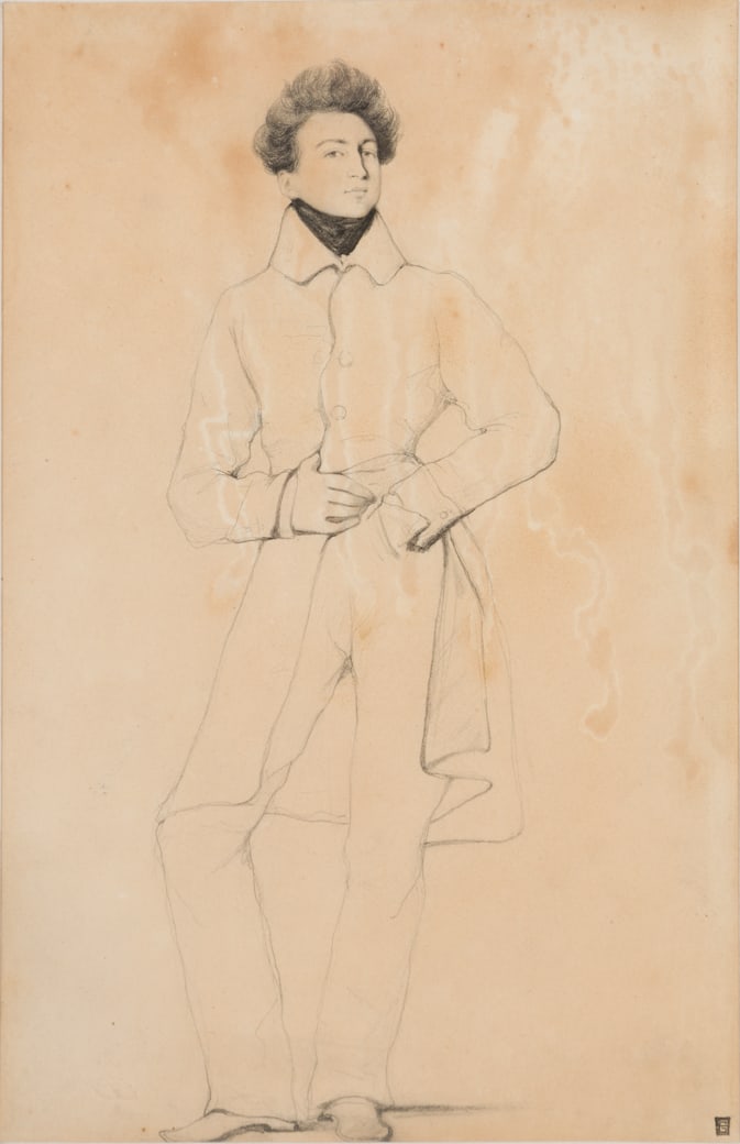 Eugène-Emmanuel Amaury-Duval (Fr. 1808-1885), Portrait of Jacques Seligmann, Pencil on paper, (1 of 5)