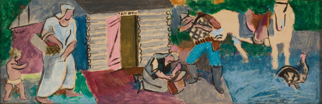 Karl Knaths (Am. 1891-1971), "Frontiers", Tempera on paper, framed under glass (1 of 5)