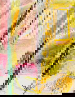 George Lloyd (Am. b. 1945), Abstract, 1986, Watercolor, gouache and pencil on paper, matted and: George Lloyd (Am. b. 1945) Abstract, 1986 Watercolor, gouache and pencil on paper, matted and mounted under glass Signed and dated l.r. 13 3/4" x 10 3/4" sight, 20 1/2" x 16 3/4" m