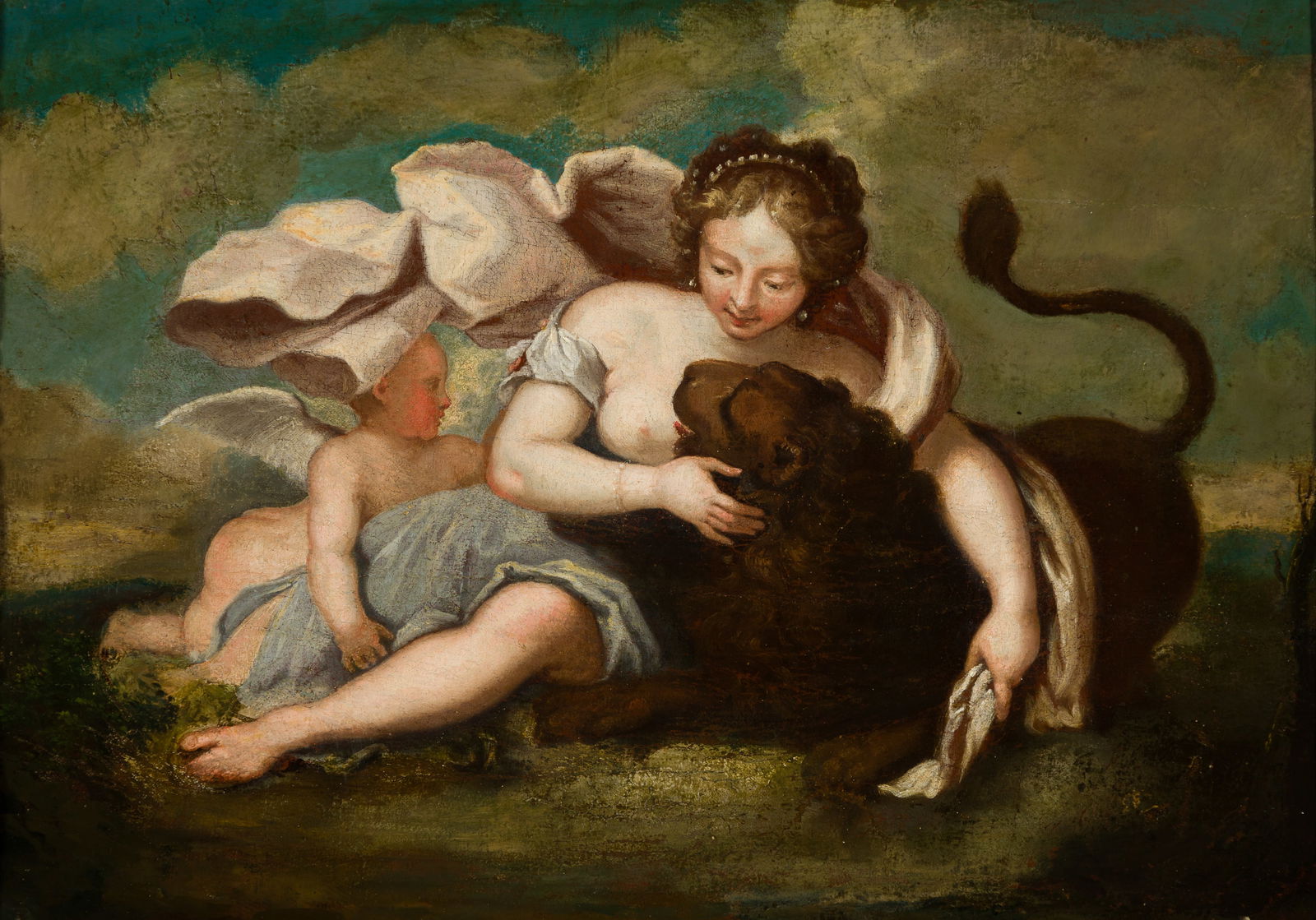 19th Century British School, Una and the Lion, Oil on panel, framed (1 of 4)